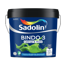 Sadolin Bindo 3 - глибокоматова емульсійна фарба для стін та стелі, біла, база BW, 4.5 л