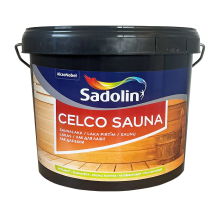 Sadolin Celco Sauna - напівматовий лак на водній основі для лазень та саун, безбарвний, база BC, 2.5 л