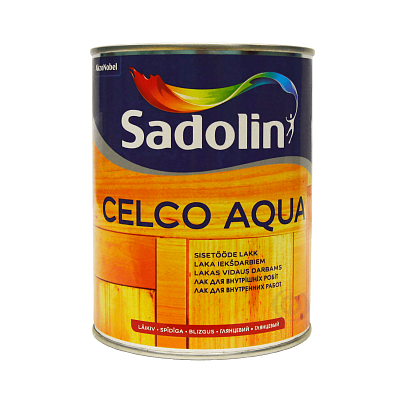 Лак на водній основі Sadolin Celco Aqua для стін та стелі, глянцевий, безбарвний, BC, 1 л