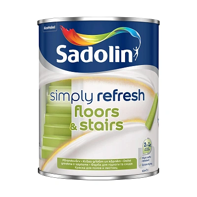 Фарба 2-в-1 Sadolin Simply Refresh Floors & Stairs для підлоги та сходів, напівматова, безбарвна, BC, 0.84 л