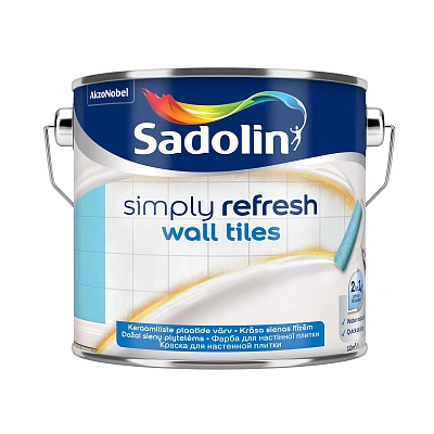 Фарба 2-в-1 Sadolin Simply Refresh Wall Tiles для керамічної плитки, напівматова, безбарвна, BC, 2.33 л