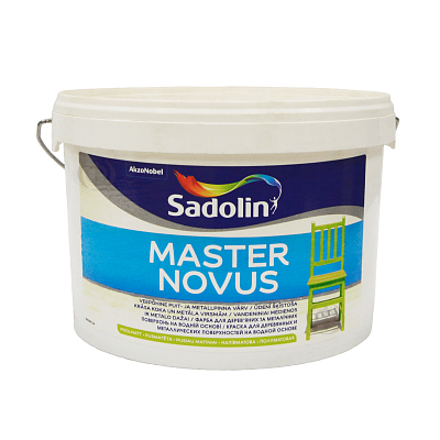 Алкідна фарба Sadolin Master Novus для дерева та металу, напівматова, безбарвна, BC, 2.33 л