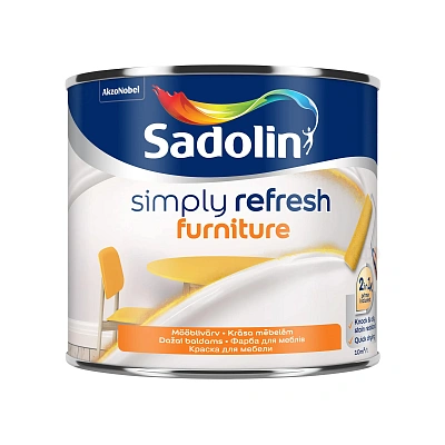 Фарба 2-в-1 Sadolin Simply Refresh Furniture для меблів, матова, біла, BW, 0.5 л