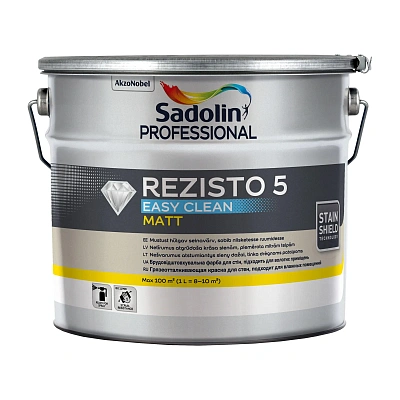 Акрилова фарба Sadolin Professional Rezisto 5 Easy Clean для стін, брудовідштовхувальна, біла, BW, 10 л